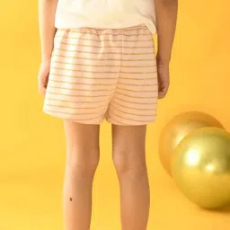 Anthrilo Kids Pink Cotton Striped Shorts image 2