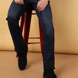 Wrangler Mid Navy Cotton Regular Fit Jeans image 4