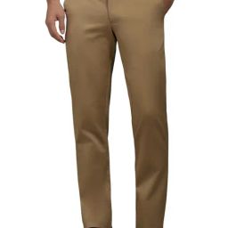 Louis Philippe Khaki Slim Fit Solid Trousers-picture-33
