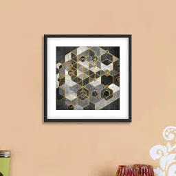 999store Black & Grey Black And Golden Abstract Poster image 1