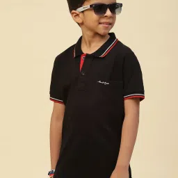 Monte Carlo Kids Black Solid Polo T-Shirt image 4