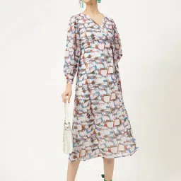 MASAKALI.CO Multicolor Printed Midi Dress image 4