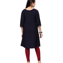 Aarika Kids Navy Cotton Printed Kurti image 2