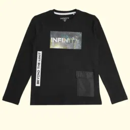 Pantaloons Junior Black Cotton Printed Full Sleeves T-Shirt-picture-38