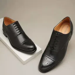 Ruosh Men's Black Oxford Shoes-image-64