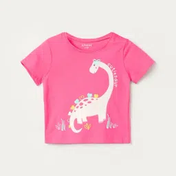 Juniors by Lifestyle Girls Pink Cotton T-Shirt-image-87