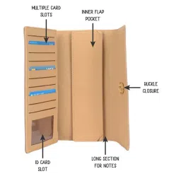 Baggit Wood Rose Solid Tri-Fold Wallet for Women image 4