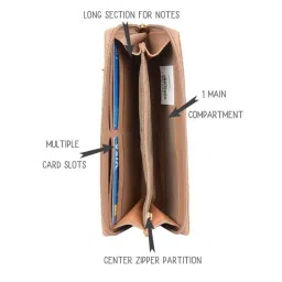 Baggit Beige Solid Zip Around Wallet for Women image 4