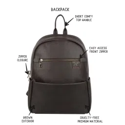 Baggit Brown Solid Medium Backpack image 4