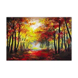 999store Yellow & Black Landscape Autumn Forest Canvas Painting image 2