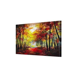 999store Yellow & Black Landscape Autumn Forest Canvas Painting image 3