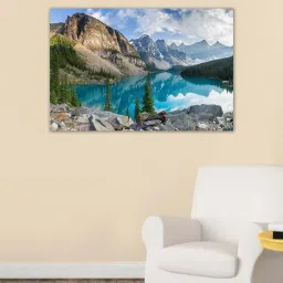 999store Grey & Blue Moraine Lake With The Rocky Mountains Canvas Painting image 1
