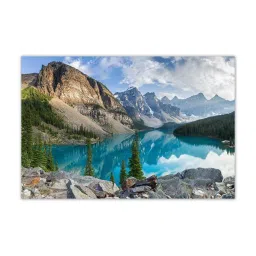 999store Grey & Blue Moraine Lake With The Rocky Mountains Canvas Painting image 2