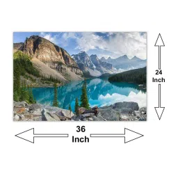 999store Grey & Blue Moraine Lake With The Rocky Mountains Canvas Painting image 5