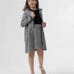 Kate & Oscar Girls Black Houndstooth Dress-image-99