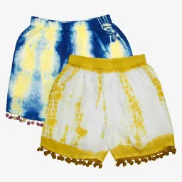 Kiddopanti Kids Multicolor Tie & Dye Shorts (Pack Of 2) image 1