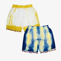 Kiddopanti Kids Multicolor Tie & Dye Shorts (Pack Of 2) image 2