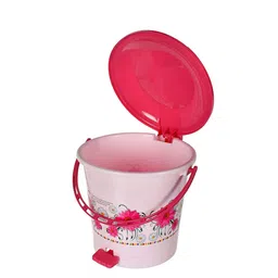 Kuber Industries Pink & Green 3-Pieces Printed Pedal Dustbins 5 L Each image 3