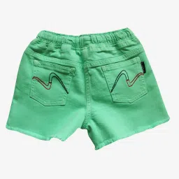 Kiddopanti Kids Green Solid Shorts image 2
