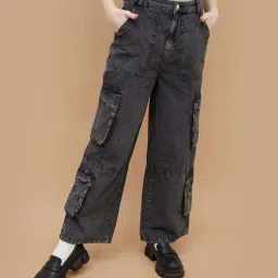Ginger By Lifestyle Black Cotton Regular Fit Jeans-picture-13