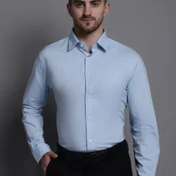 Cantabil Blue Regular Fit Shirt-image-8