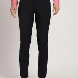Turtle Black Slim Fit Dobby Trousers-picture-3