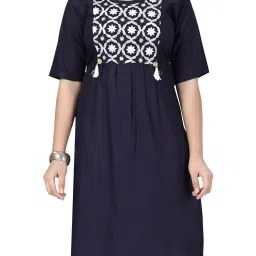 Aarika Kids Navy Cotton Embroidered Kurti image 5