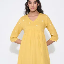 Rangmanch By Pantaloons Yellow Regular Fit Embroidered Tunic-picture-47