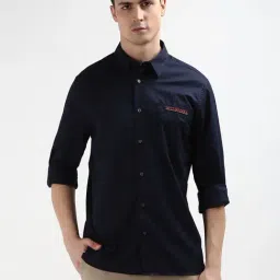 Tommy Hilfiger Blue Cotton Regular Fit Shirt-image-47