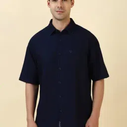 Allen Solly Navy Cotton Relaxed Fit Printed Shirt-picture-19