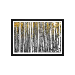 999store Grey & Yellow Trees Forest Canvas Painting image 2
