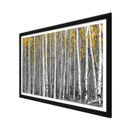 999store Grey & Yellow Trees Forest Canvas Painting image 3