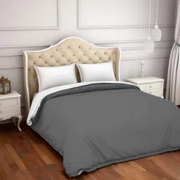 Spaces Hygro Dark Grey Cotton 300 TC Duvet Cover - Set of 1 image 1
