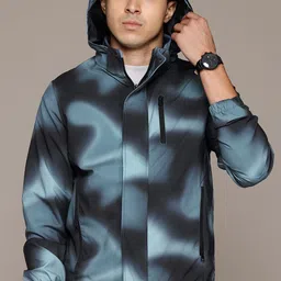 Roadster The Lifestyle Co. Abstract Printed Tailored Hooded Jacket image 3