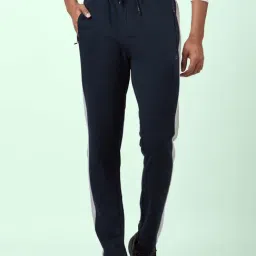 Ajile by Pantaloons Navy Cotton Slim Fit Striped Trackpants-picture-35