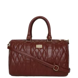 KLEIO Maroon Textured Medium Bowler Handbag image 1