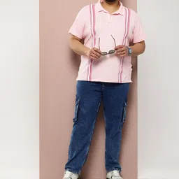 Sztori Plus Size Regular-Fit Striped Pure Cotton T-shirt image 2