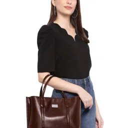 KLEIO Brown Solid Medium Handbag image 2