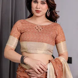 MAHARANI COUTURE Floral Pure Cotton Banarasi Saree image 4