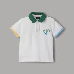 Juniors by Lifestyle Boys off White Cotton Placement Print T Shirt-image-10