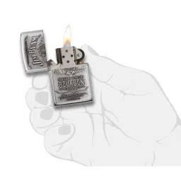 Zippo Silver Jim Beam Bourbon Label Emblem Brass Pocket Lighter image 2