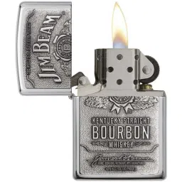 Zippo Silver Jim Beam Bourbon Label Emblem Brass Pocket Lighter image 4