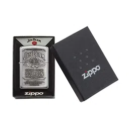 Zippo Silver Jim Beam Bourbon Label Emblem Brass Pocket Lighter image 5