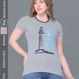 Dollar Blue & Pink Cotton Striped Sports T-Shirt - Pack Of 2-picture-13