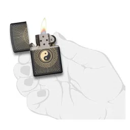 Zippo Black & Gold Yin Yang 2 Brass Pocket Lighter image 4