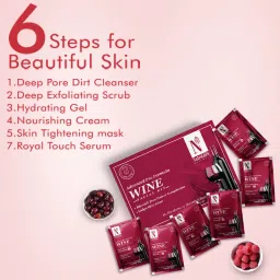 NutriGlow Natural's Advanced Pro Wine Combo Pack - Facial Kit + Bleach Cream + Face Wash image 4
