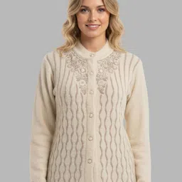 Gouri Women Round Neck Floral Embroidered Cardigan-picture-24