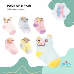 The Little Lookers Kids Pack Of 8 Assorted Cotton Ankle Length Socks-picture-27