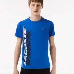 Lacoste Blue Cotton Regular Fit Printed Sports T-Shirt-image-53