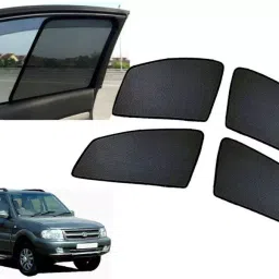Auto Pearl Side Window Sun Shade Cover for Tata Safari Storme (Black)-picture-21